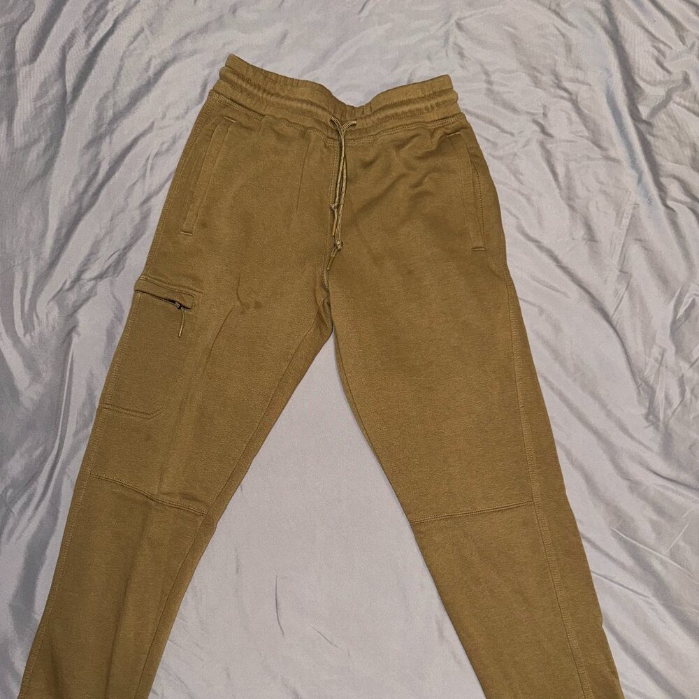 Weatherproof Vintage Jogger Sweatpants Tan Fleece Cargo Lounge Pants Size S